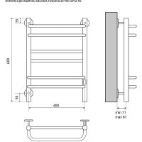 Электрический полотенцесушитель Melodia della vita Fusion Electro 40х60 П6 Полированная с арт-MTRFUE4060 — фото 2, Электрические полотенцесушители