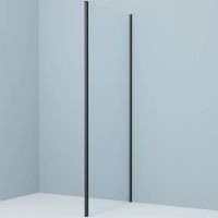 Душевая стенка Iddis Slide 100 профиль Черный матовый стекло прозрачное арт-SLI6BS1i23 — фото 1, Боковые стенки