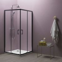 Душевой уголок Kolpa San Eco Quat TKK 90x90 профиль Черный стекло прозрачное арт-515280 — фото 4, Квадратные душевые уголки