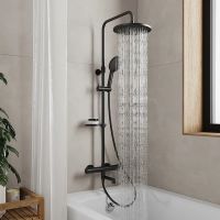 Душевая система Milardo Ideal Spa с термостатом Черная матовая арт-ILSBLTHM06 — фото 2, Душевые стойки