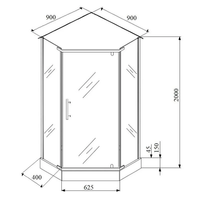Товар: Душевой уголок Parly , 90 x 90 см, с поддоном, стекло матовое, профиль черный арт-ZPE911FB - фото 5 Душевой уголок Parly , 90 x 90 см, с поддоном, стекло матовое, профиль черный арт-ZPE911FB — фото 5, Душевые уголки трапеция