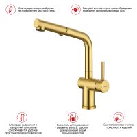 Смеситель для кухни Raglo Золото матовое арт-R86.49.03 — фото 9, Смесители для кухни