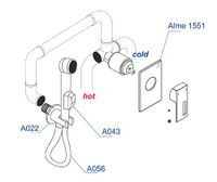 Встраиваемый комплект для биде со шлангом 100 см арт-A01556 — фото 6, Гигиенические души