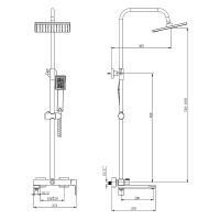 Душевая система Belz B613-7 Черный арт-B24613-7 — фото 2, Душевые стойки
