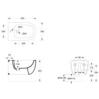 Биде Alice Unica подвесное Белое глянцевое арт-32250101 — фото 4, Биде подвесные