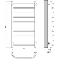 Электрический полотенцесушитель Melodia della vita Victory Electro 50х100 П10 Полированн арт-MTRVYE50100 — фото 2, Электрические полотенцесушители
