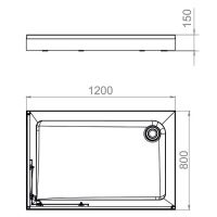 Акриловый поддон для душа Melodia della vita Cube 120x80 Белый арт-MTYCB12080 — фото 2, Акриловые душевые поддоны