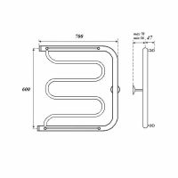 Водяной полотенцесушитель Point Фокстрот 600x700 с полкой Хром арт-PN25667P — фото 5, Водяные полотенцесушители