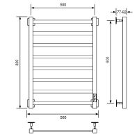 Электрический полотенцесушитель Comfysan Roma-K EC-8 80x50 Хром арт-016593 — фото 2, Электрические полотенцесушители