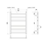 Водяной полотенцесушитель Point Меркурий П6 500x600 Хром арт-PN83156 — фото 3, Водяные полотенцесушители