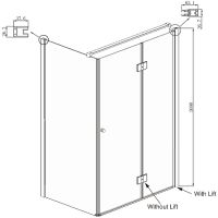 Душевой уголок Ambassador Diamond 120х80 профиль Хром стекло прозрачное арт-12011107R — фото 10, Прямоугольные душевые уголки