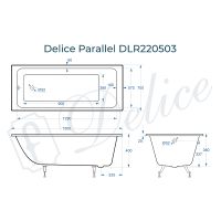 Чугунная ванна Delice Parallel 150x70 без отверстий под ручки и антискользящего покрытия арт-DLR220503 — фото 3, Чугунные ванны