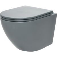 Унитаз AQUAme подвесной Серый с сиденьем Микролифт арт-AQM2002MGR — фото 1, Подвесные унитазы