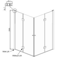 Душевой уголок Ambassador Diamond 90х90 профиль Хром стекло прозрачное арт-12011109 — фото 2, Квадратные душевые уголки