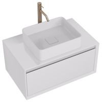 Товар: Тумба INSIGHT, 80 см, подвесная, стеклянная столешница с отверстиями для установки накладного умывал арт-99.9200 - фото 5 Тумба INSIGHT, 80 см, подвесная, стеклянная столешница с отверстиями для установки накладного умывал арт-99.9200 — фото 5, Тумбы под раковину