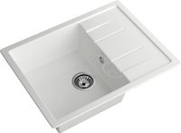 GRANFEST Мойка QUADRO 650L 1-чаша+крыло 650*500мм иней арт.GF- арт-Q-650L иней — фото 1, Кухонные мойки
