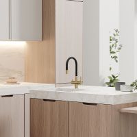 Смеситель для кухни Sancos Lucia Золото брашированное Черный арт-SC4004BG — фото 2, Смесители для кухни