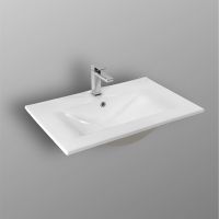 Товар: Раковина Bond 70 Белая глянцевая арт-S05-700 - фото 2 Раковина Bond 70 Белая глянцевая арт-S05-700 — фото 2, Раковины встраиваемые сверху