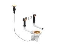 Выпуск для мойки с вертикальным переливом POP UP BRONZE new с рамкой и заглушкой арт-1144853.0 — фото 1, Сифоны для кухонной мойки