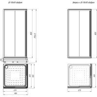 Душевой уголок Radomir Дрим 90x90 профиль Черный стекло прозрачное арт-1-03-6-0-0-1180 — фото 2, Квадратные душевые уголки