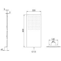 Верхний душ Remer Черный матовый арт-350UFNOX — фото 2, Верхние души