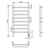 Электрический полотенцесушитель Comfysan Puro EC-8 80x40 Хром арт-012915 — фото 2, Электрические полотенцесушители