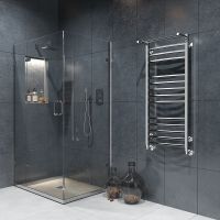 Водяной полотенцесушитель Larusso Гранд П14 500x1200 с полкой Хром арт-4670078535528 — фото 3, Водяные полотенцесушители