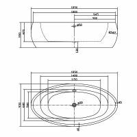 Акриловая ванна Swedbe Vita 189x93 без гидромассажа арт-8810 — фото 2, Акриловые ванны