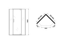 Душевое ограждение Niagara Eco (100х100х190) трапеция,распашное,черный,стекло тонирован арт-NG-1010-14DT — фото 3, Душевые уголки трапеция