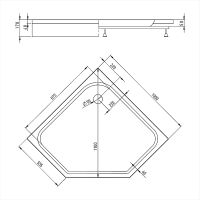 Акриловый поддон для душа Alex Baitler 100х100 Белый арт-AB10017V-1 — фото 2, Акриловые душевые поддоны