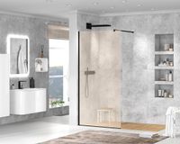 Душевая перегородка CEZARES арт-LIBERTA-L-1-80-BR-NERO — фото 2, Душевые перегородки