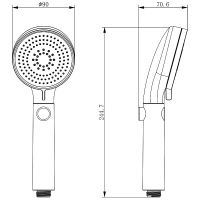 Ручной душ Lemark Хром Белый арт-LM0818CW — фото 2, Лейки для душа