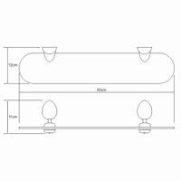 Аксесс Weser K- Полка стеклянная (блистер), хром, WasserKRAFT арт-8624 — фото 2, Полки для ванной и душа