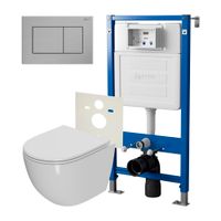 Сет: Система инсталляции Point, Клавиша PN44831C + Унитаз Меркурий чёрн мат. PN41831BM арт-PN48063SB — фото 1, Комплекты унитаз + инсталляция