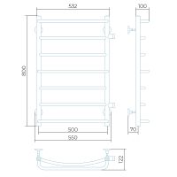 Товар: Водяной полотенцесушитель Larusso Евромикс БП П7 500x800 Хром арт-4670078535078 - фото 2 Водяной полотенцесушитель Larusso Евромикс БП П7 500x800 Хром арт-4670078535078 — фото 2, Водяные полотенцесушители