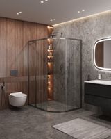 Душевой уголок CEZARES арт-MOLVENO-RH-2-130/100-C-GM-IV — фото 2, Асимметричные душевые уголки