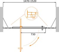 Товар: Душевая дверь CEZARES арт-MOLVENO-BA-12-100+50-C-Cr-IV - фото 2 Душевая дверь CEZARES арт-MOLVENO-BA-12-100+50-C-Cr-IV — фото 2, Распашные душевые двери