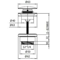 Донный клапан Bossini click-clack Черный матовый арт-Z000301.073 — фото 2, Донные клапаны