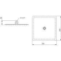 Верхний душ Remer Хром арт-357UFD25X — фото 2, Верхние души