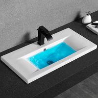 Раковина CeramaLux 80 Белая арт-9393-80 — фото 4, Раковины встраиваемые сверху