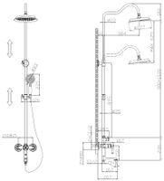 Душевая система со смесителем, цвет бронза, арт. , ESKO арт-ST300Bronze — фото 2, Душевые стойки