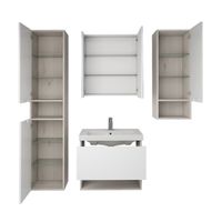 Тумба PERFECTO, 90 см, подвесная, 1 ящик, дуб эврика/белый глянец арт-99.0813 — фото 5, Тумбы под раковину