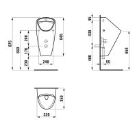 Писсуар Laufen Caprino Plus подвесной Белый арт-8.4106.1.000.000.1 — фото 2, Писсуары