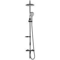 Душевая система Swedbe Hermes с термостатом Черная матовая арт-5114B — фото 10, Душевые стойки