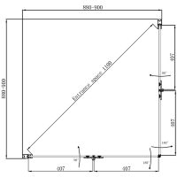 Душевой уголок Ambassador Diamond 90х90 профиль Хром стекло прозрачное арт-12011109 — фото 4, Квадратные душевые уголки