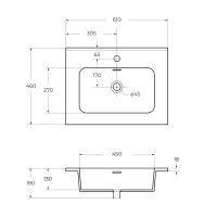 Керамическая раковина CEZARES арт-50202 — фото 2, Раковины встраиваемые сверху