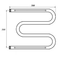 Водяной полотенцесушитель Point М-образный 500x500 с полкой Хром арт-PN38555P — фото 5, Водяные полотенцесушители