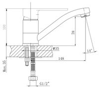 Смеситель "Lagos" д/кухни, излив 140мм, арт. арт-LG 15 — фото 2, Смесители для кухни