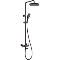 Душевая система Bronze de Luxe Avantgarde Черная Розовое золото арт-2039RGB — фото 1, Душевые стойки