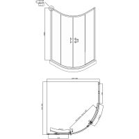 Душевой уголок Ambassador Kingston 90х90 1 профиль Хром стекло прозрачное арт-14011104 — фото 10, Душевые уголки четверть круга